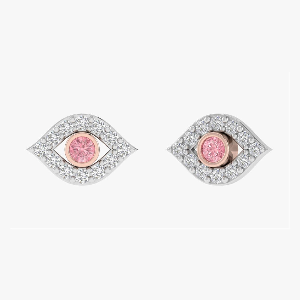 Pink Evil Eye Earrings