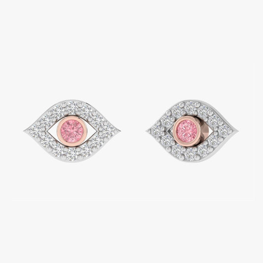 Pink Evil Eye Earrings