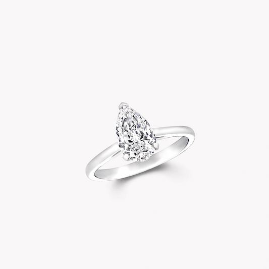 Pear Solitaire Ring
